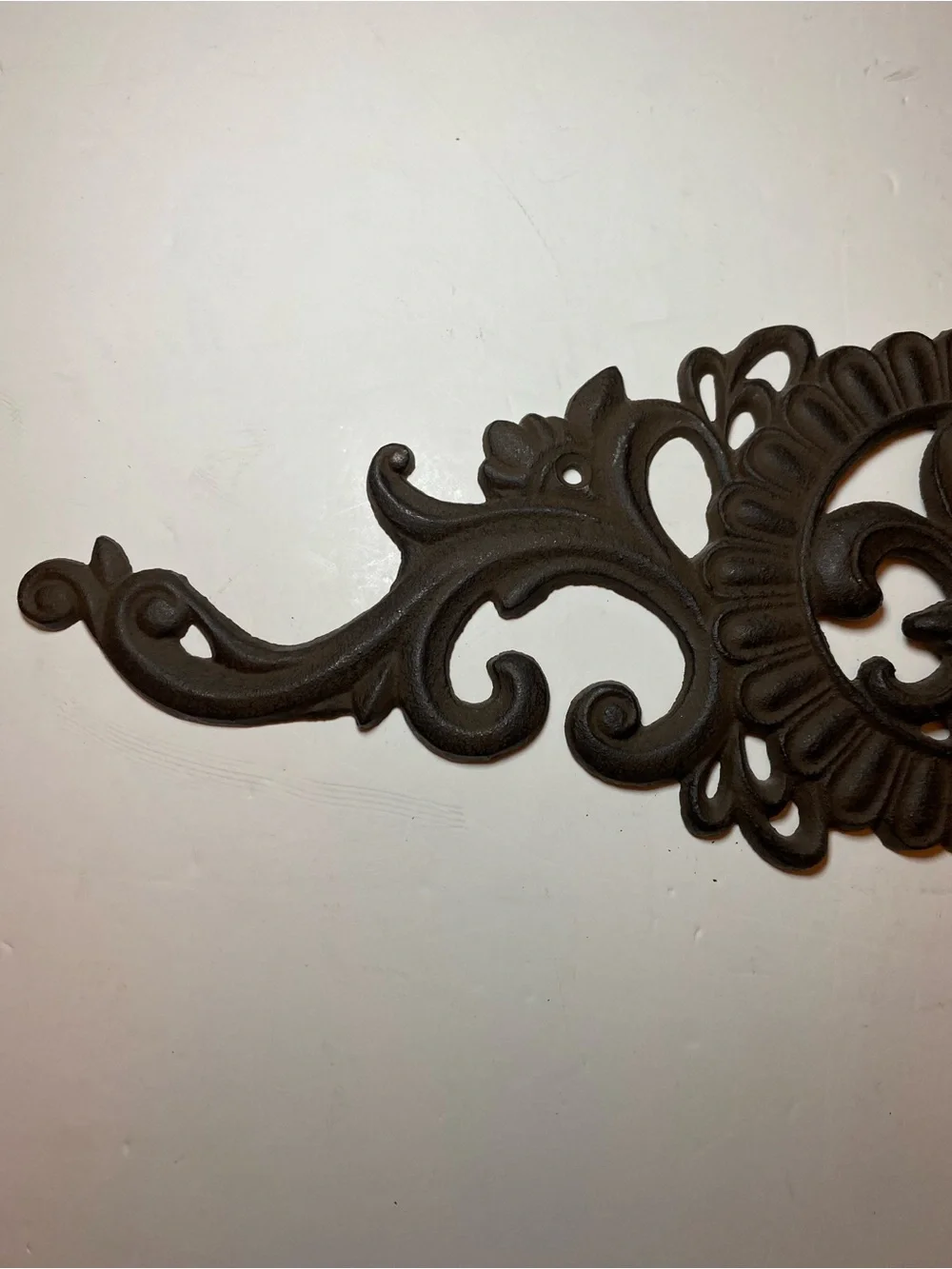 Decorative Fleur-de-Lis Metal Wall Accent in Dark Brown/Black 18 inches